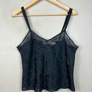 Victorias Secret Vintage Black Lace Mesh Intimate Tank Top